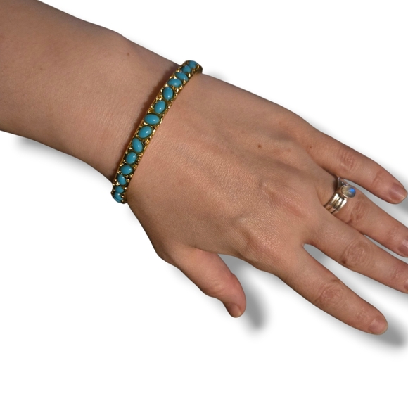 Kenneth Jay Lane Gold and Blue Bracelet - Picture 5 of 5